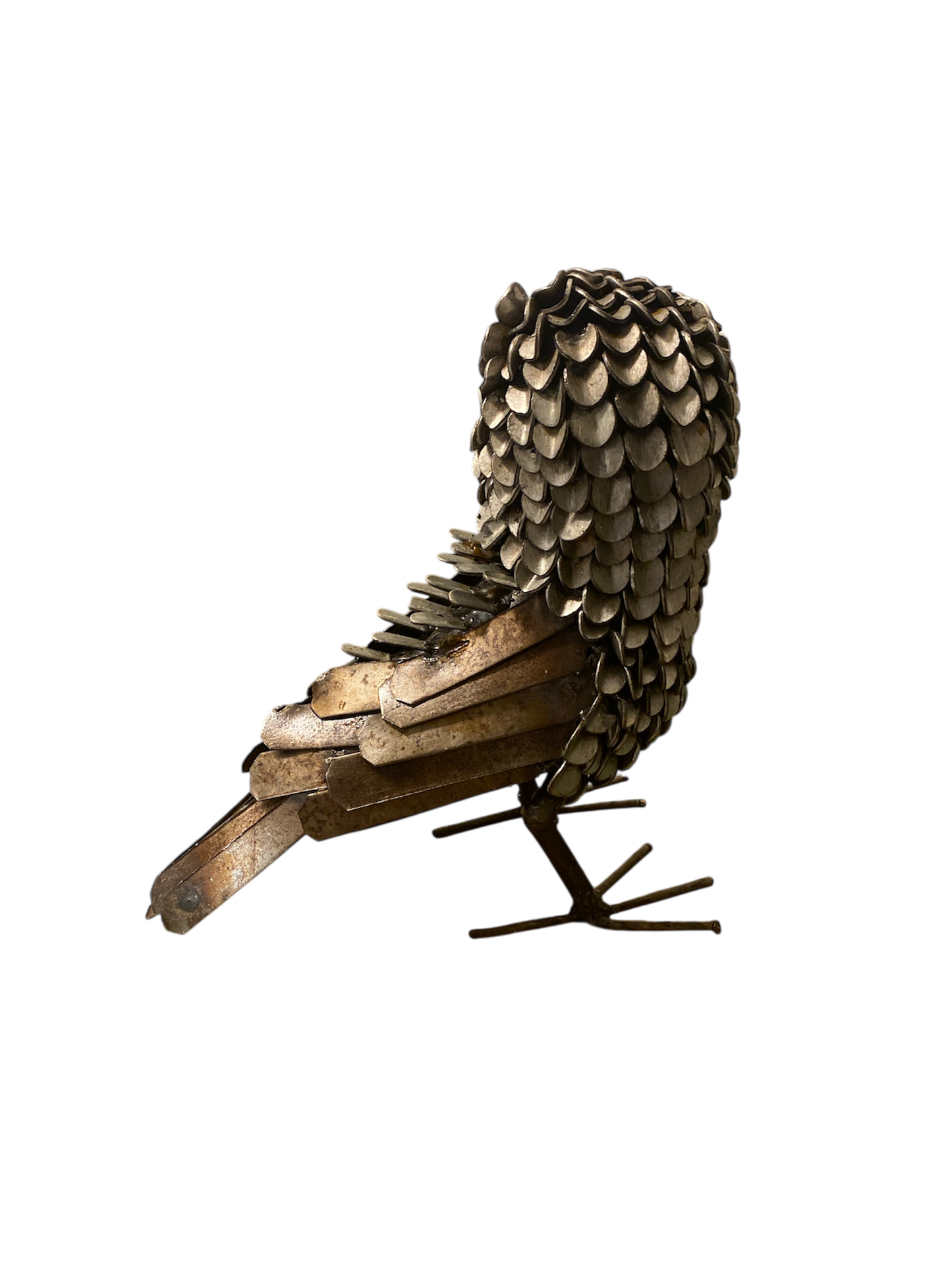 Uggla Skulptur - Handsvetsad Återvunnen Metall från Zimbabwe