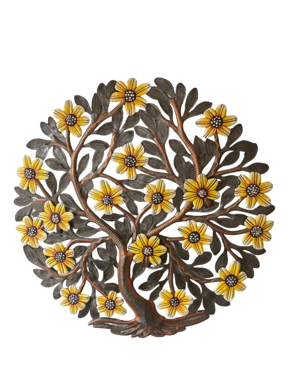 Väggdekoration 59 cm gula blommor 3D
