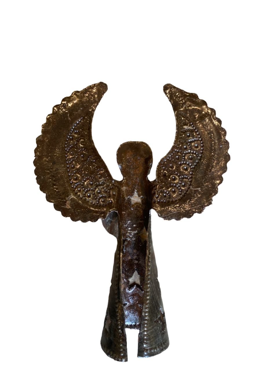 Ängel 13 cm metallgrå stjärnor