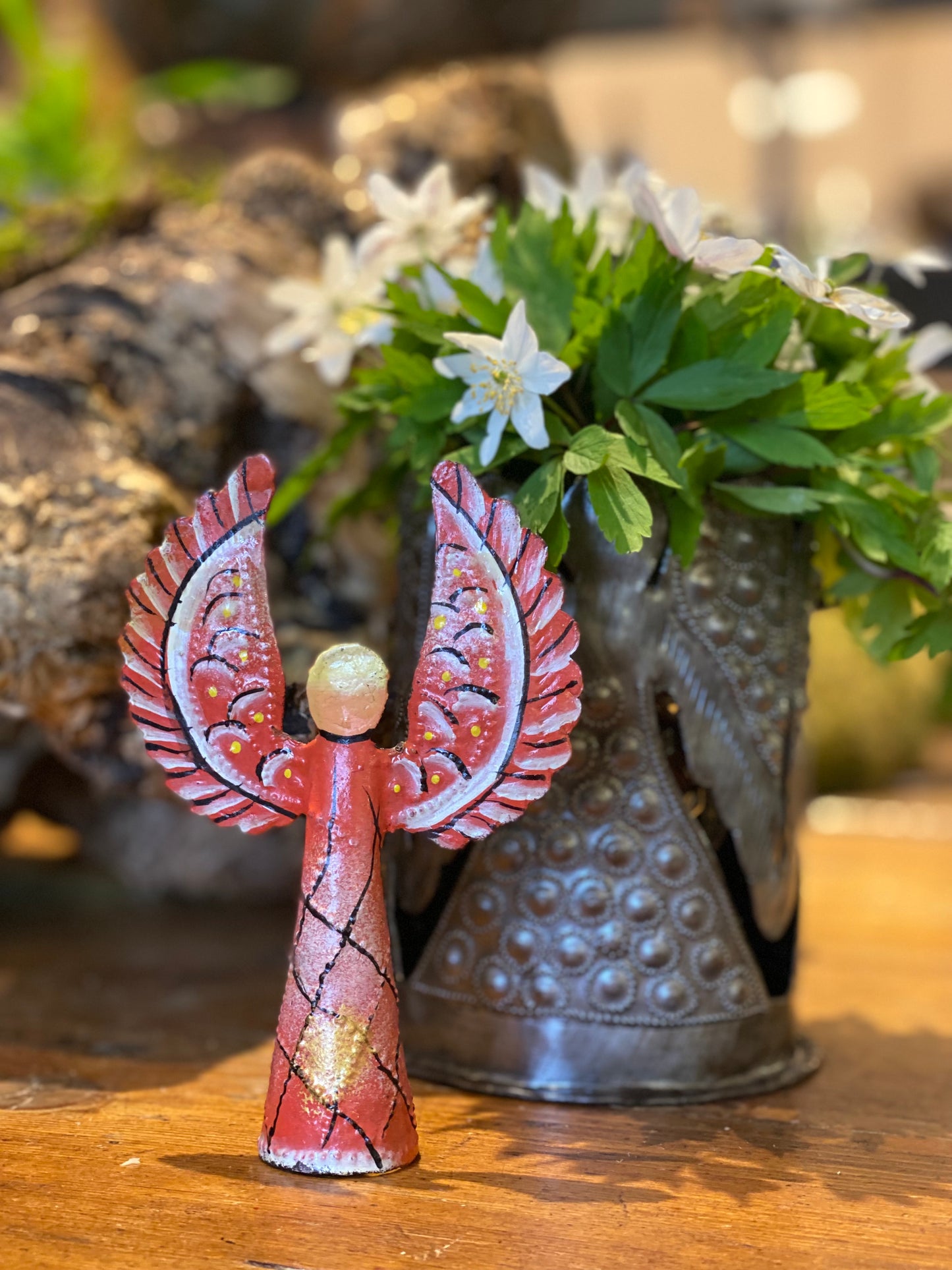 Ängel 13 cm laxrosa