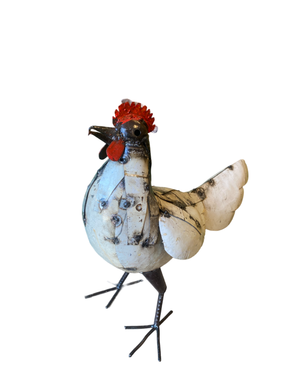 Höna vit 43 cm (två fjädrar bak)