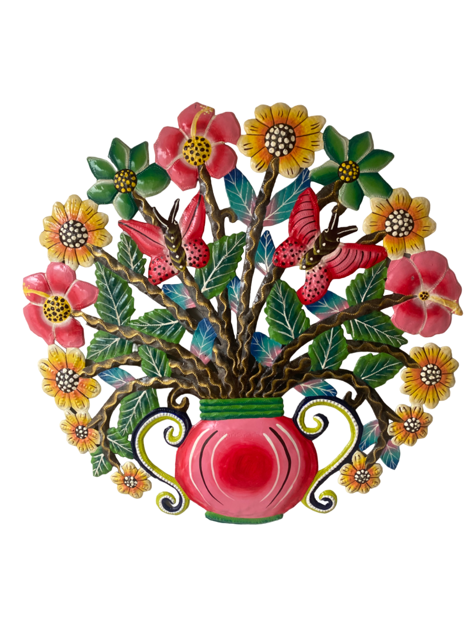 Väggdekoration 55 cm vas blommor