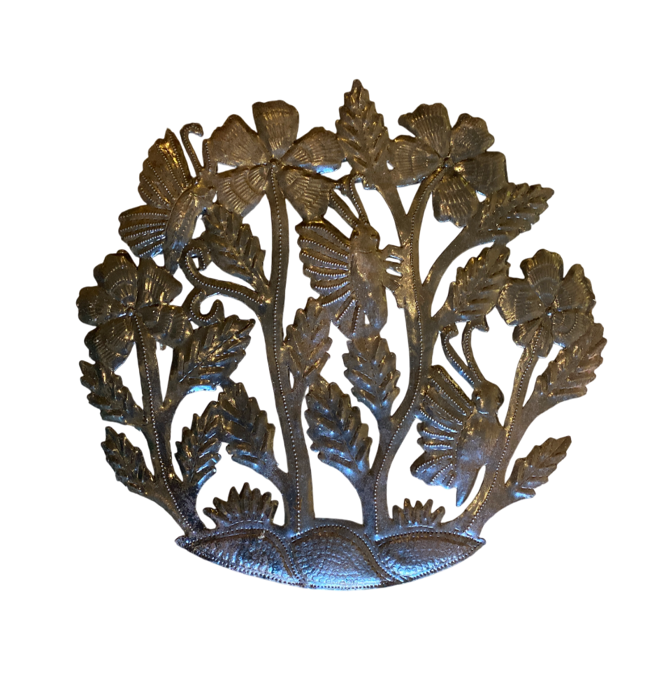 Väggdekoration 31 cm buske fjärilar