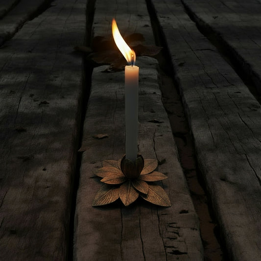 Ljusstake Blomma - Handgjord Metallkonst från Haiti