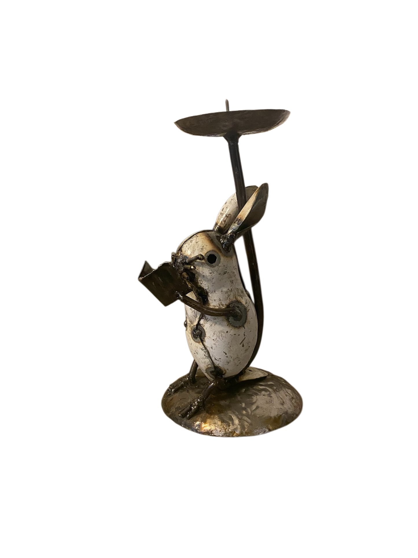 Ljushållare Hare Läser Bok - Återvunnen Metall från Zimbabwe