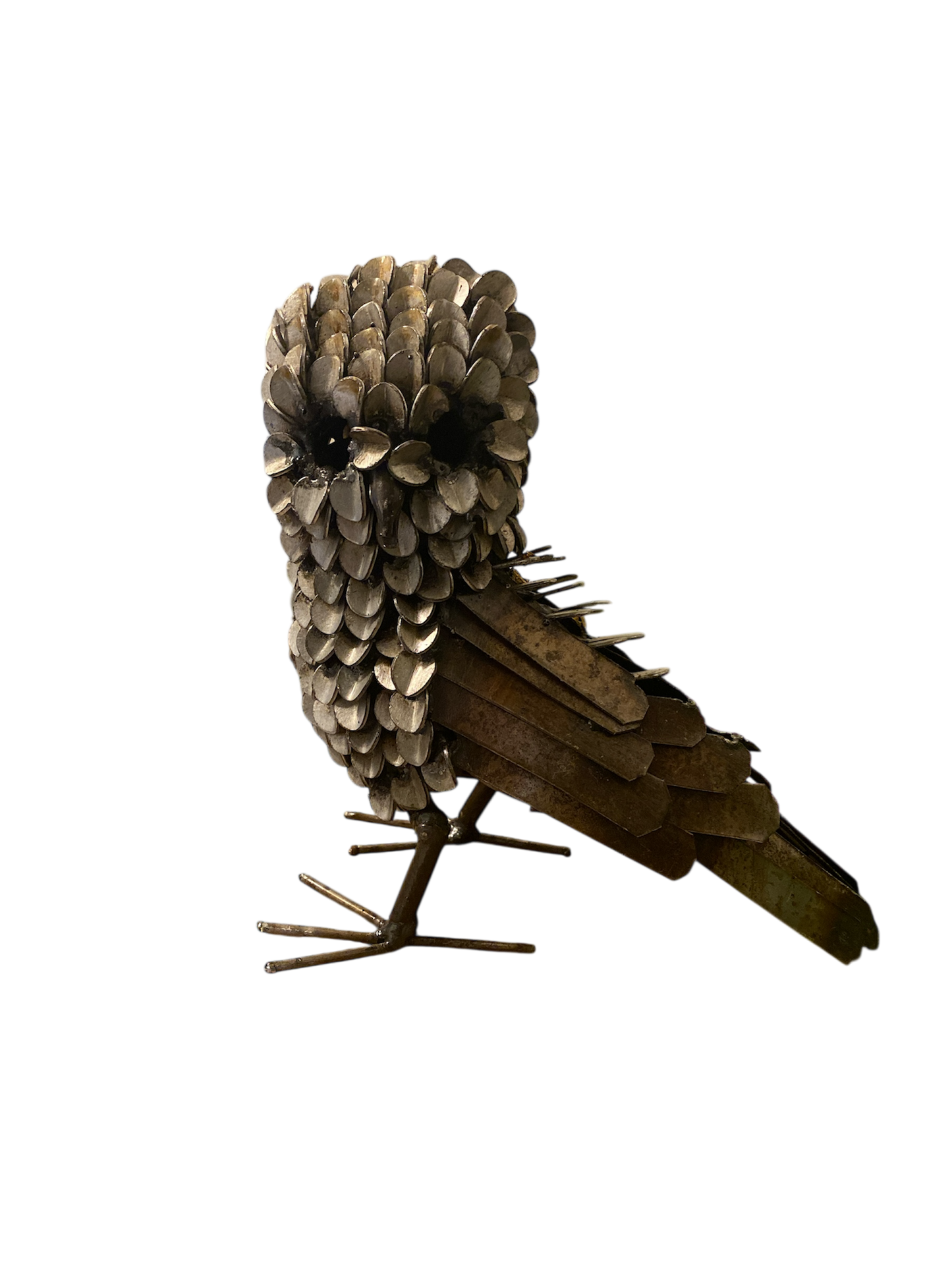 Uggla Skulptur - Handsvetsad Återvunnen Metall från Zimbabwe