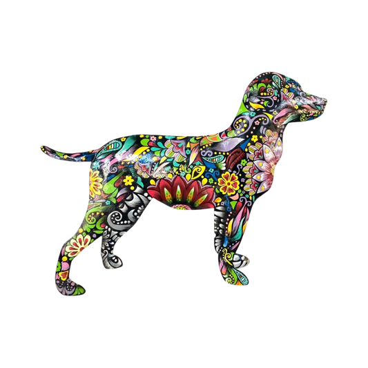 Väggdekoration Hund 56 cm - Återvunnen Metallkonst från Haiti